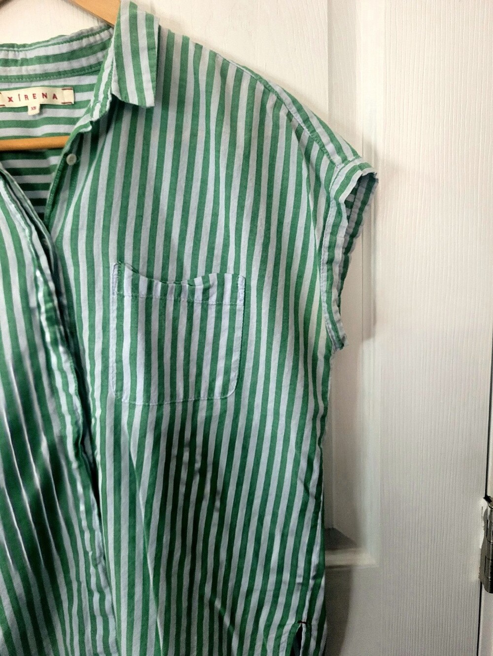 Xirena Striped Short-Sleeve Button-Down Blouse - Picture 2 of 3